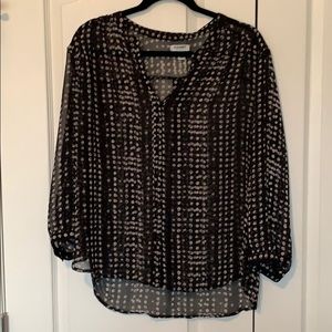 Old Navy Sheer Polka Dot Blouse Size Large